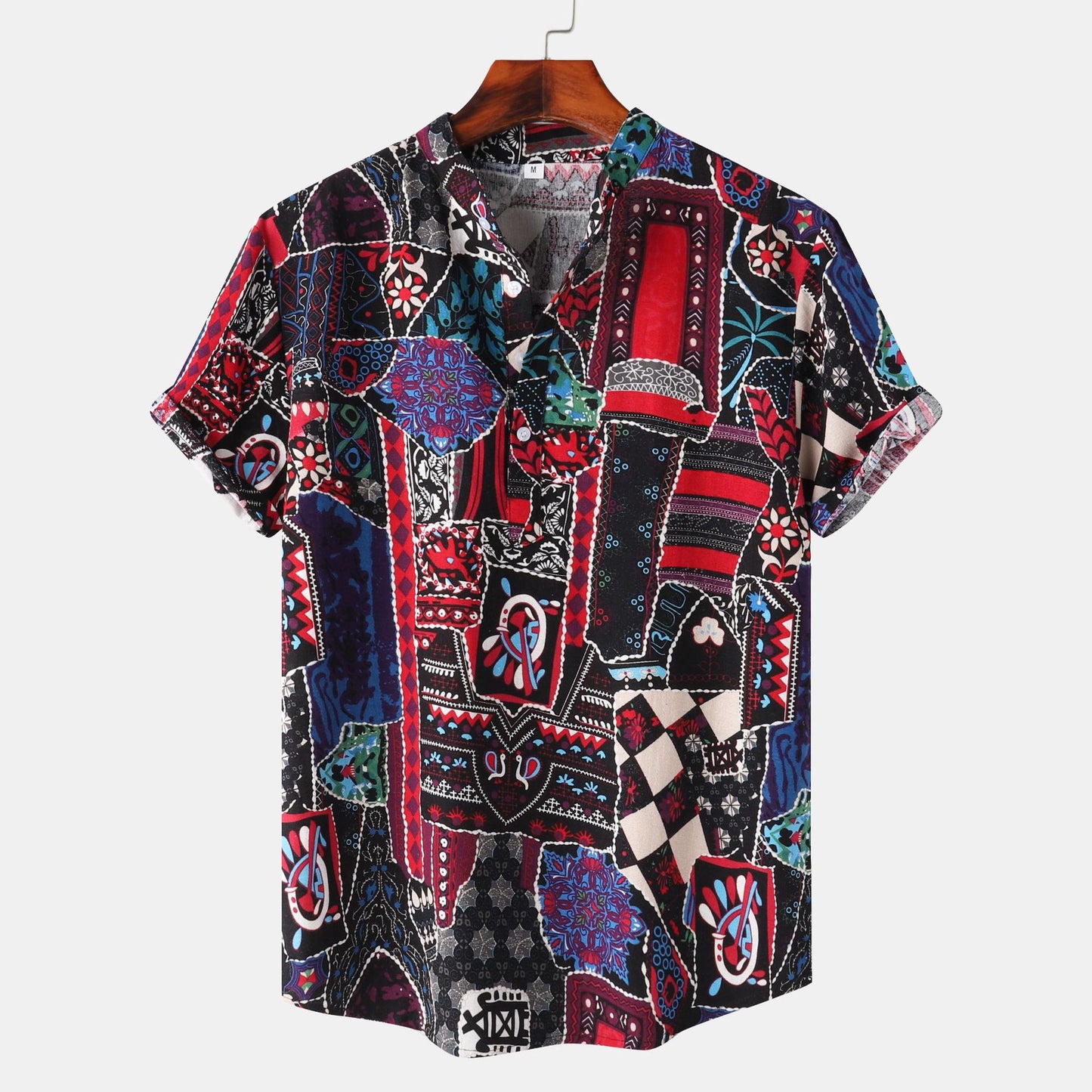 Men's Short-sleeved Shirt 2025 Summer New plus size Casual Hawaiian Printed Shirt Men's Cross-border Foreign Trade Men's Clothing