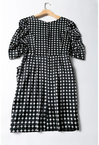 Women's Polka Dot Mulberry Silk Hepburn Dress Crepe Satin Plain