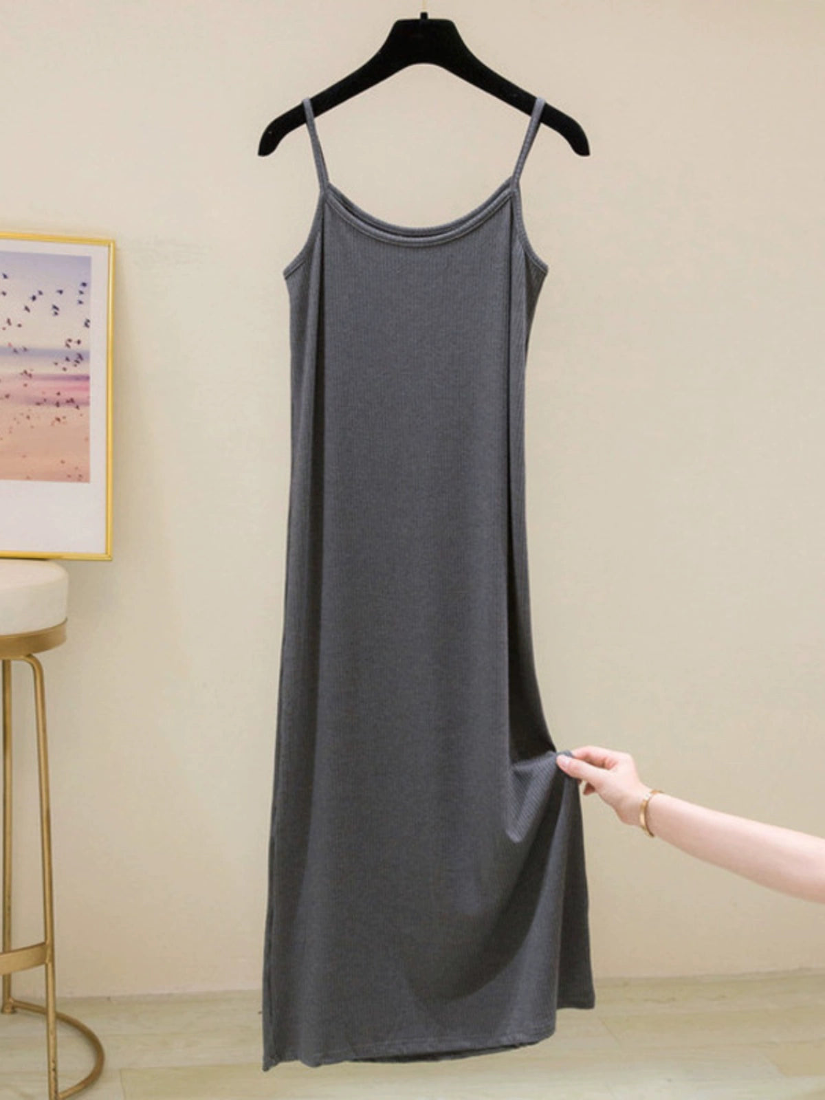 Threaded Cotton Slim Looking Dress Lining Vest Sling