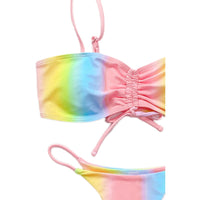 Women's European and American Foreign Trade Ins Beach Split Swimsuit Tie-Dye T-Back Bikini Hot Girl Sexy EBay Bikini