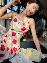 Gula Liangpin Original Slim Looking Waist Trimming Spaghetti Straps Dress