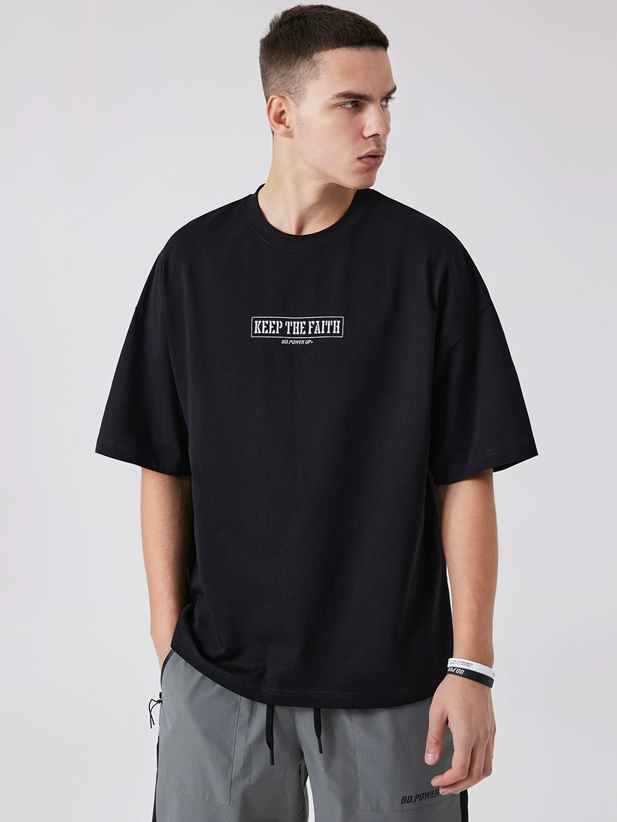 Camouflage Affixed Cloth Embroidered Men's All-Match Cotton Short-Sleeve T-shirt