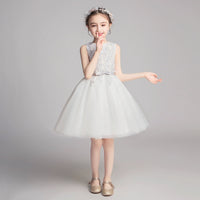 Girl Dress Princess Dress Tulle Tutu Short Little Flower Girl 61 Dress Host Kids Costume for Piano Performance Summer