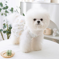 Puppy Dog Spring and Summer Breathable Lace Ribbon Floral Double-Layer Princess Dress Cat Teddy Small and Medium-Sized Dogs Pet Clothes