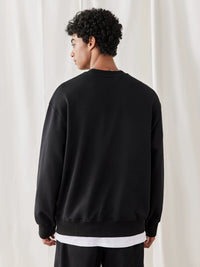 Bdpowerup New Knitted Black, Hoodie Men Minimalist Print Casual round Neck Sweater Men Loose