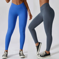 European and American High Waist Belly Holding Buttock Lifting Nude Feel Sanding Yoga Pants Quick-Drying Fitness Running Pants Outer Wear Tight Sports Pants