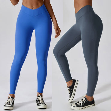 European and American High Waist Belly Holding Buttock Lifting Nude Feel Sanding Yoga Pants Quick-Drying Fitness Running Pants Outer Wear Tight Sports Pants