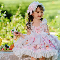 2023 Summer New Super Fashionable Girls' Lolita Princess Dress Cartoon Sweet Pettiskirt Dress