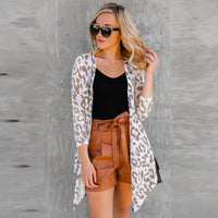 European and American Personalized Cardigan Leopard Print Long Sleeve Thin Top Women 2024 Fall New Arrival Silm Fashion Cardigan Outwear Women