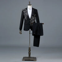 British Style Court Dress Sequined Diamonds Embroidered Suit Suit Men's Designer Studio Wedding Suit Costume