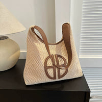 Women's Bag Easiest for Match Shoulder Seaside Work Clothing Straw Woven Bag