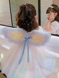 Autumn and Winter Children's Rainbow Wings Tulle Tutu Dress