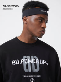 Loose Embroidered Crew Neck Cotton Men's Pullover Sweater