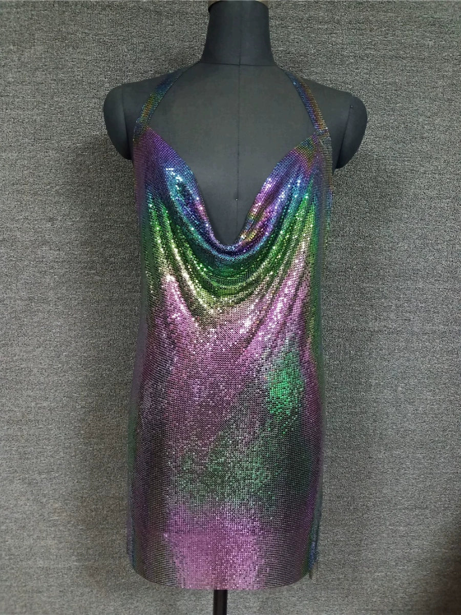Instagram Light Diamond Halter Strap Dress for Birthday Party