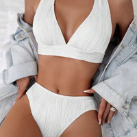 2024 New Arrival Print Quality Bikini Bikini European and American Lace up Separates Swimsuit Set Female Bikini Swimsuit