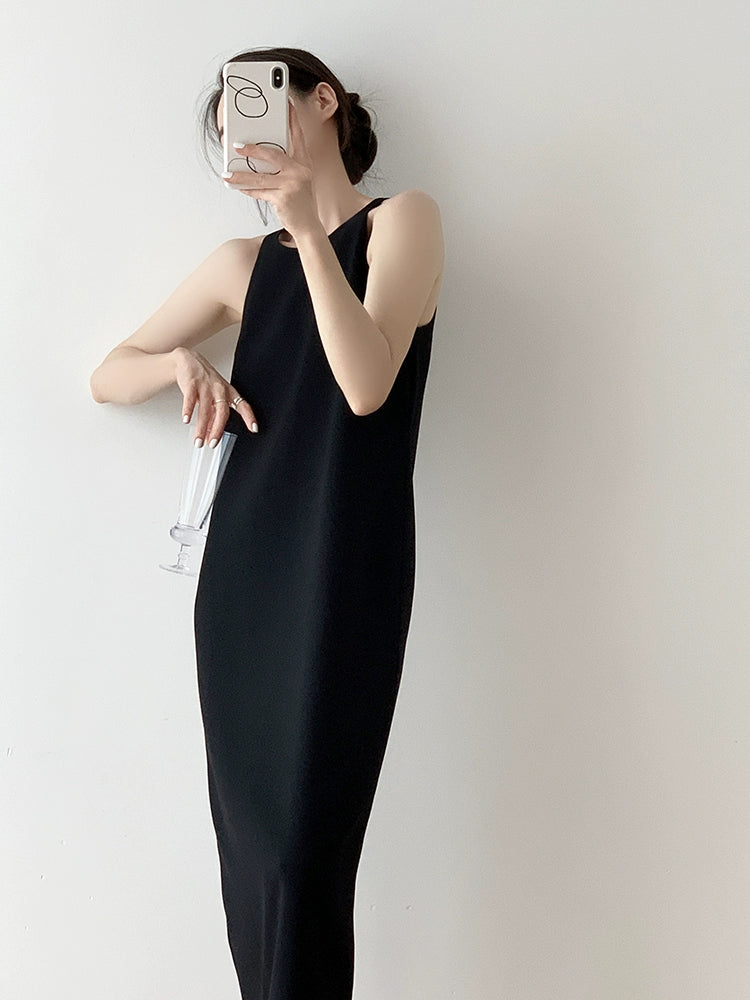 Minimalist Slimming and Straight Loose Vest Sling Dress