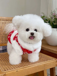 Pet Clothes Fall and Winter New Arrival Fleece-lined New Year Clothes Tangzhuang Dress Teddy Bichon Dog Cat New Year New Year Clothes