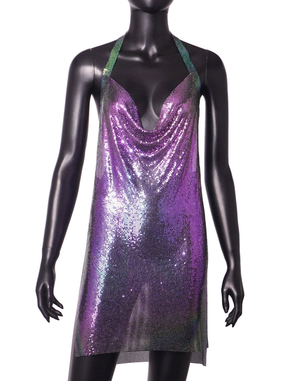 Instagram Light Diamond Halter Strap Dress for Birthday Party Phantom Color / S