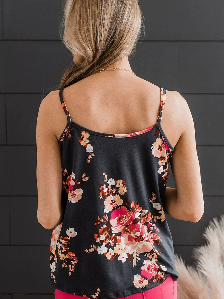 Loose Slim Looking Casual Print Sleeveless Camisole