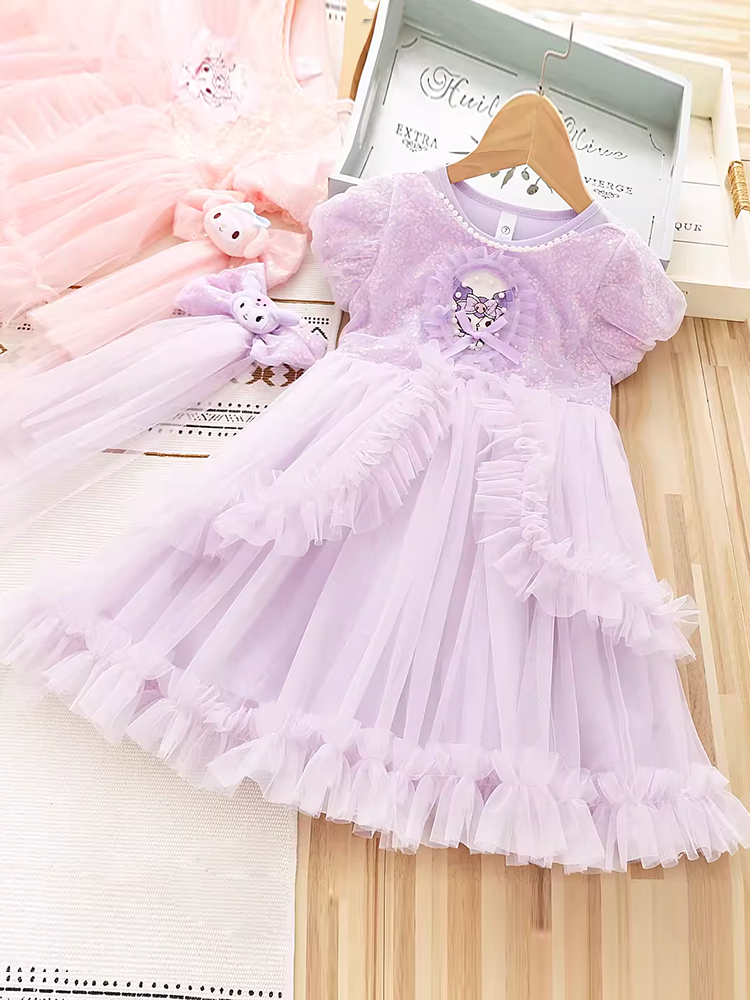 Elsa Girl Summer Dress Western Style Sequin Baby Princess Dress