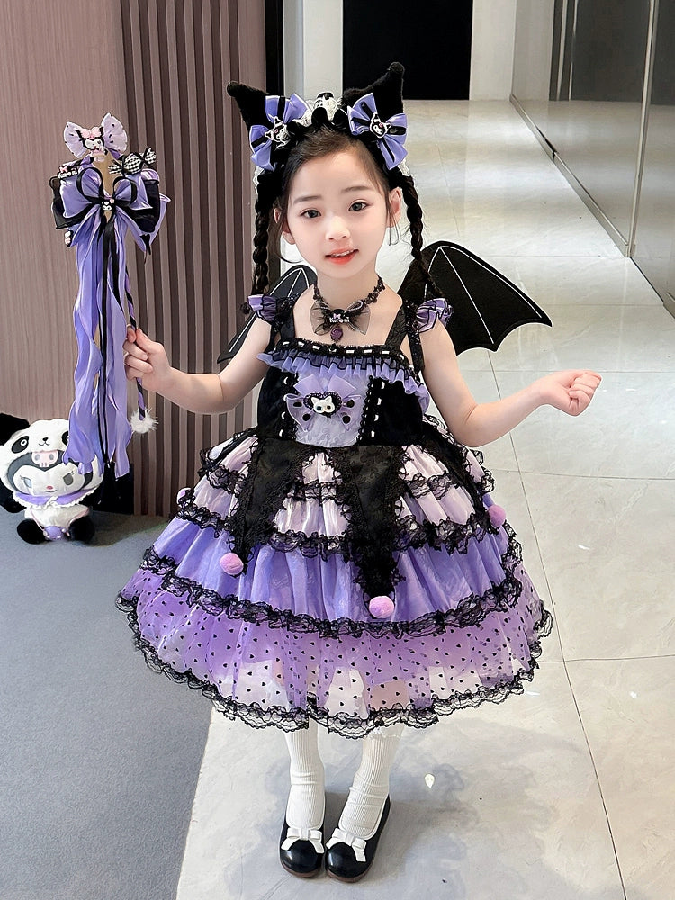 Girl Summer Dress Western Style Children Straps Lolita Princess Dress Girl's Birthday Suit Clow M Skirt