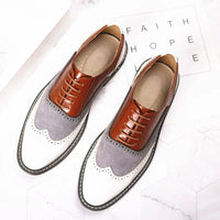 Men Brogue Business Formal Shoes Wedding Party Shoes Men's Hight Increasing Shoes