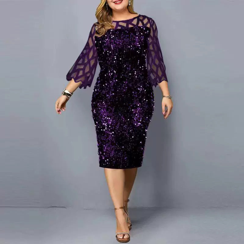 2022 Spring Personality plus Size Slim Fit Slim Looking Dress Fat Lady Pencil Dress Party