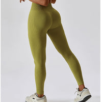 European and American Thread High Waist Tight Yoga Pants Peach Buttock Lifting Fitness Pants Quick-Drying Outer Wear Running Sports Pants Capri