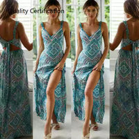 Floral Short Sleeve Long Maxi Dress Party Beach Sundress