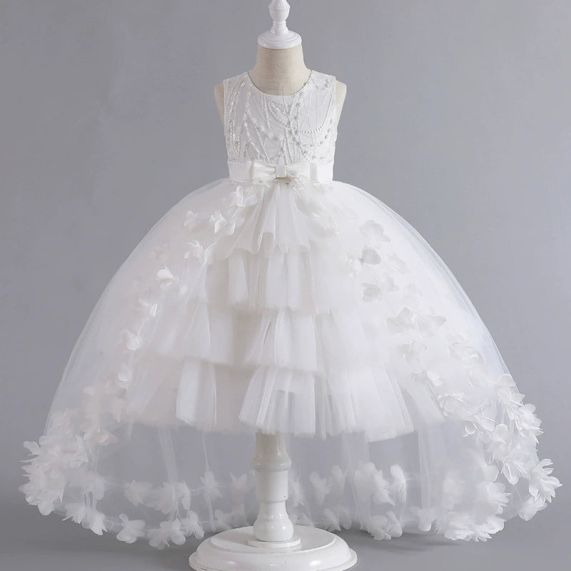 Girls' Trailing Dress Formal Dress Evening Dress Sleeveless Princess Dress Pettiskirt Cake Dress Party Dress Performance Dress