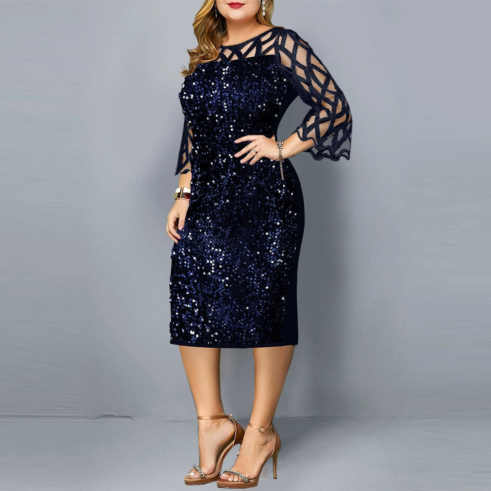 2022 Spring Personality plus Size Slim Fit Slim Looking Dress Fat Lady Pencil Dress Party