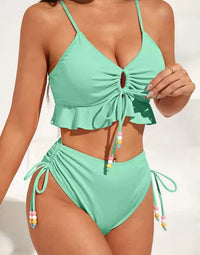 2024 New Arrival Export Amazon European and American Sexy Multicolor High Waist Separates Bikini Women's Swimsuit