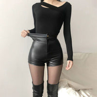 Waisted High Waist Shorts Skinny Sheath