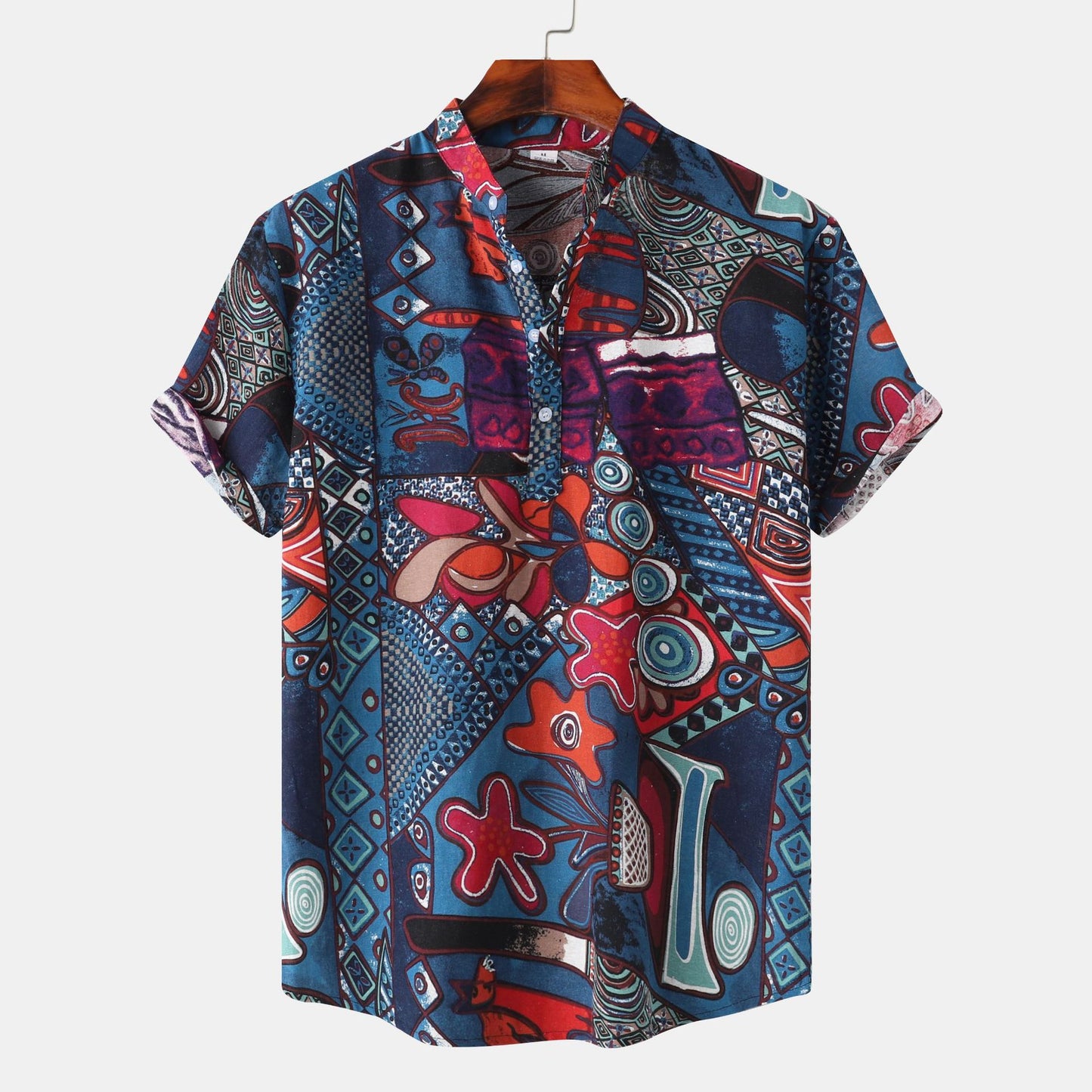 Men's Short-sleeved Shirt 2025 Summer New plus size Casual Hawaiian Printed Shirt Men's Cross-border Foreign Trade Men's Clothing