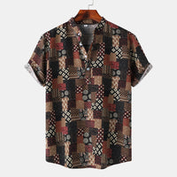Men's Short-sleeved Shirt 2025 Summer New plus size Casual Hawaiian Printed Shirt Men's Cross-border Foreign Trade Men's Clothing
