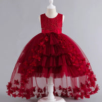 Girls' Trailing Dress Formal Dress Evening Dress Sleeveless Princess Dress Pettiskirt Cake Dress Party Dress Performance Dress
