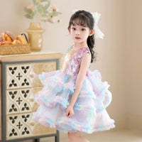 Children's Dress Princess Dress Summer Girl Tutu Dress Western Style Little Girl Piano Puffy Catwalk Performance Costumes