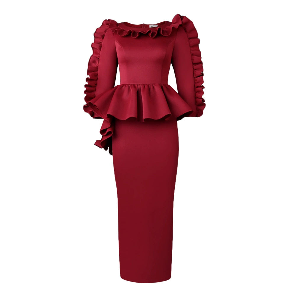 European/American plus Size Elegant Dress Fake Two-Piece Mega Mart Center European/American plus Size Elegant Dress Fake Two-Piece Mega Mart Center