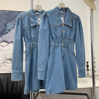 Polo 0.78kg Slimming Long Sleeves Denim Dress