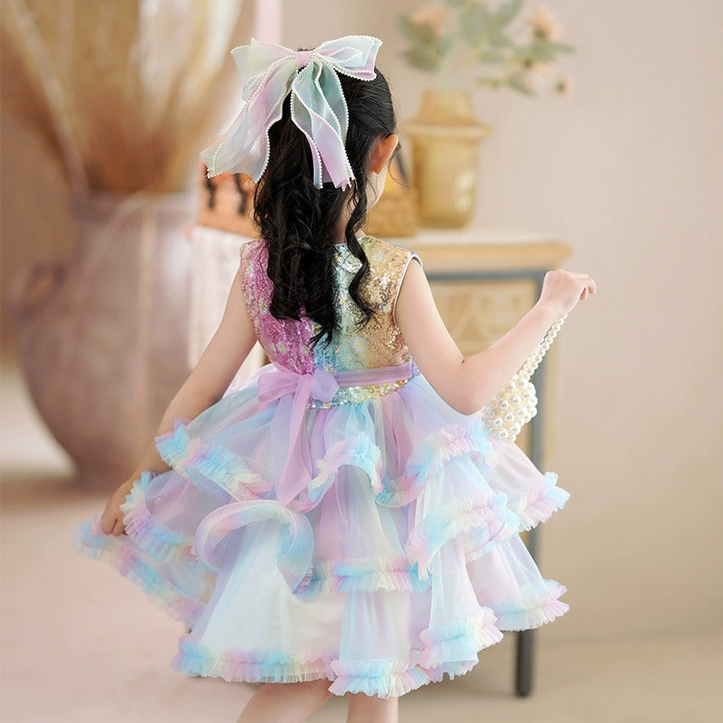 Children's Dress Princess Dress Summer Girl Tutu Dress Western Style Little Girl Piano Puffy Catwalk Performance Costumes