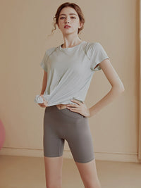 Women's Short-Sleeved Thin Breathable Mesh Loose Yoga Clothes