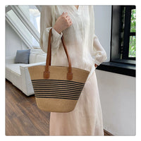 Retro Fancy Large Capacity Vacation Straw Woven Bag