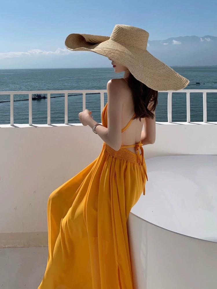 Super Fairy Sexy Bare Back Bali Chiffon Dress