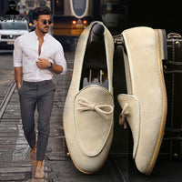 Men's Summer Party Shoes Non-Slip Loafers Moccasins Frosted Men's Shoes