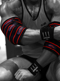 BD Bodybuilding Station Elbow Pad Fitness Men's Bench Press Sports Segmented Compression Weightlifting Booster Band Elbow Pad Elastic Protective Gear