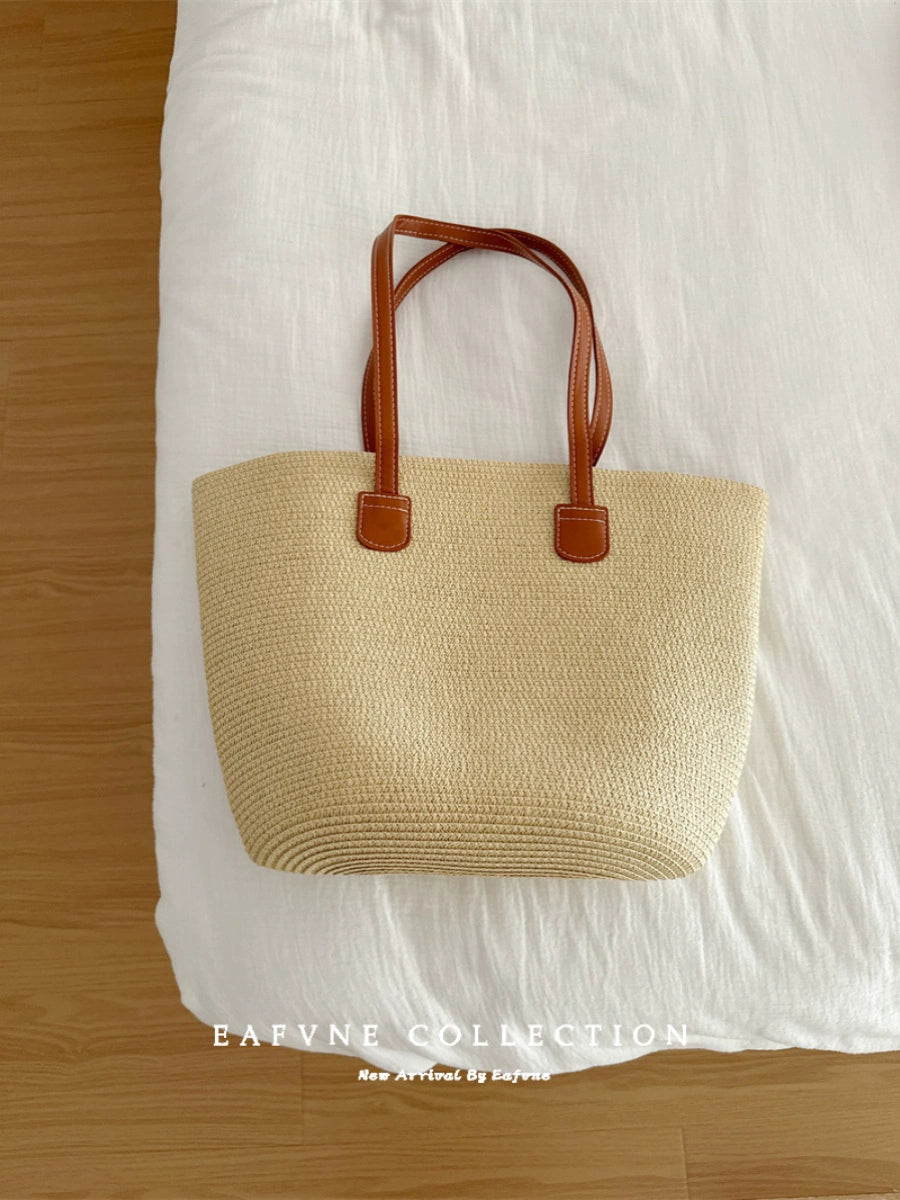 Women's French Beach Bag Fancy Straw Woven Bag