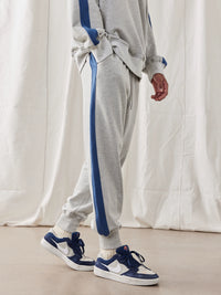 Heavy Embroidery Men's Fashion Color Contrast Patchwork Loose Sweatpants