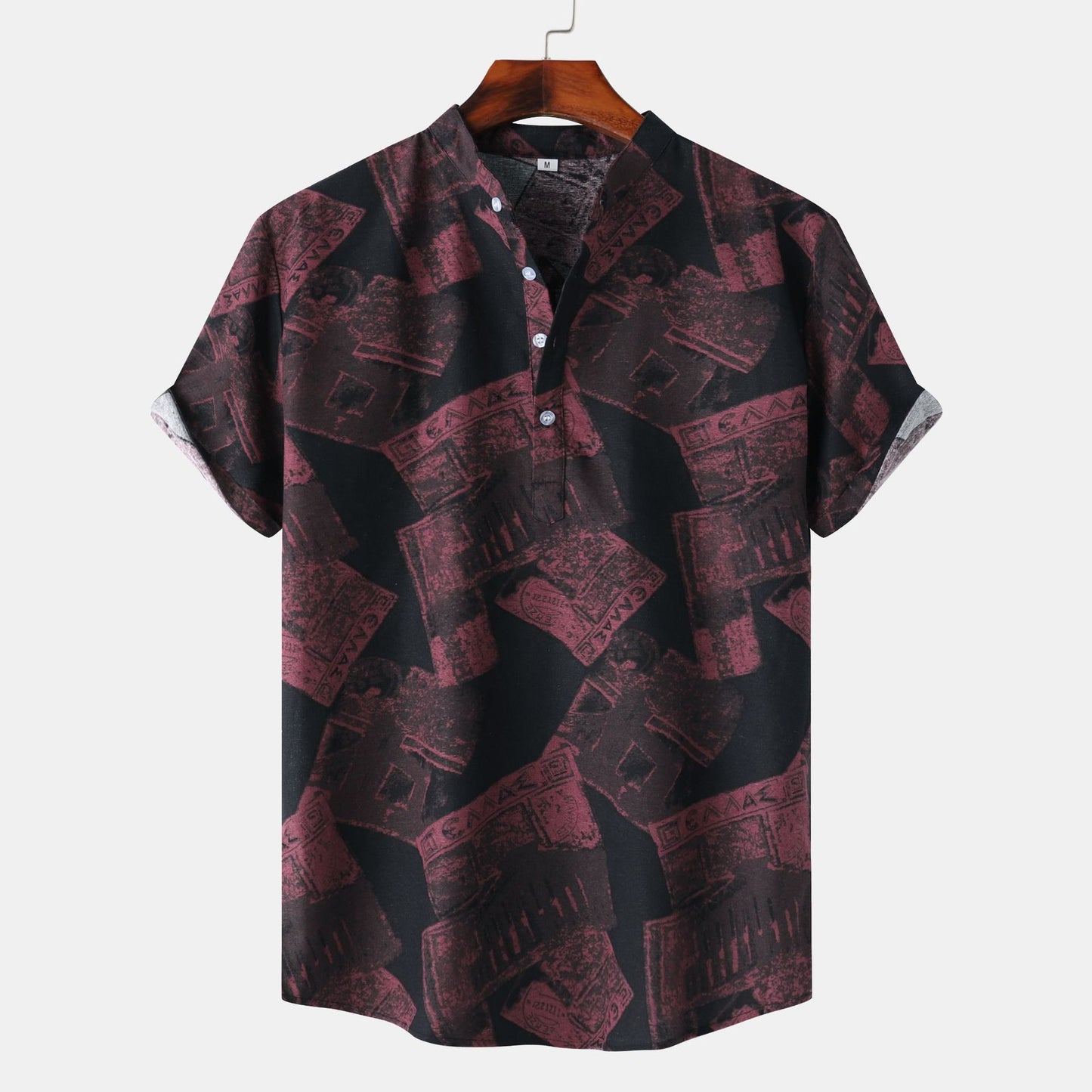 Men's Short-sleeved Shirt 2025 Summer New plus size Casual Hawaiian Printed Shirt Men's Cross-border Foreign Trade Men's Clothing