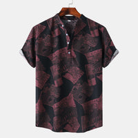 Men's Short-sleeved Shirt 2025 Summer New plus size Casual Hawaiian Printed Shirt Men's Cross-border Foreign Trade Men's Clothing