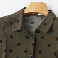 Women's Polka Dot Dress Export 3/4 Sleeve Shirt